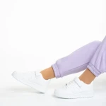 Pantofi sport dama albi din piele ecologica Colter