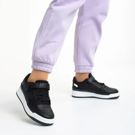 Pantofi sport dama negri din piele ecologica Colter