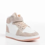Pantofi sport copii albi cu roz din piele ecologica Haddie