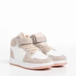 Pantofi sport copii albi cu roz din piele ecologica Haddie