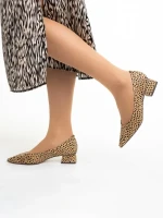Pantofi dama maro din material textil cu toc Ziva