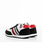 Pantofi sport barbati albi cu negru din material textil Varian