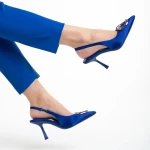 Sandale dama albastre din material textil Caelin