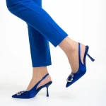 Sandale dama albastre din material textil Caelin