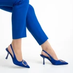 Sandale dama albastre din material textil Caelin