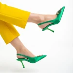 Sandale dama verzi din material textil Caelin