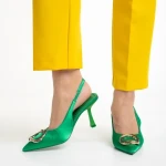 Sandale dama verzi din material textil Caelin