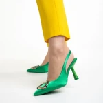 Sandale dama verzi din material textil Caelin