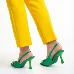 Sandale dama verzi din material textil Caelin