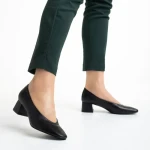 Pantofi dama negri din piele ecologica cu toc Veda