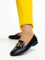 Mocasini dama negri din piele ecologica Rielyn