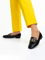 Mocasini dama negri din piele ecologica Rielyn