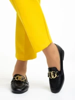 Mocasini dama negri din piele ecologica Rielyn