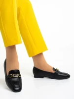 Mocasini dama negri din piele ecologica Perdita