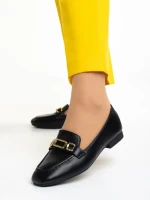 Mocasini dama negri din piele ecologica Perdita