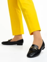 Mocasini dama negri din piele ecologica Perdita