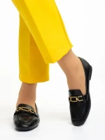 Mocasini dama negri din piele ecologica Perdita