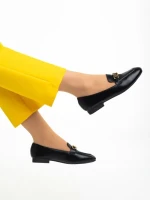 Mocasini dama negri din piele ecologica Perdita