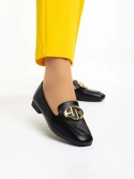 Mocasini dama negri din piele ecologica Ronnette