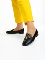 Mocasini dama negri din piele ecologica Ronnette