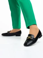 Mocasini dama negri din piele ecologica Rosalea