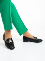 Mocasini dama negri din piele ecologica Rosalea