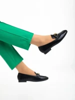 Mocasini dama negri din piele ecologica Rosalea