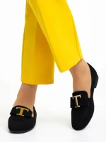 Mocasini dama negri din material textil Rosey