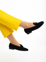 Mocasini dama negri din material textil Rosey