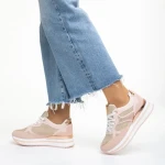 Pantofi sport dama roz din material textil Haya