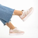 Pantofi sport dama roz din material textil Haya