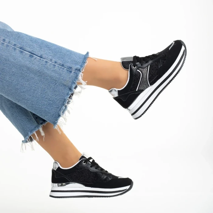 Pantofi sport dama negri din material textil Haya