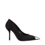 Pantofi dama negri din material textil cu toc Melany