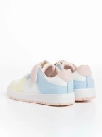 Pantofi sport copii albi cu galben din piele ecologica Bristol