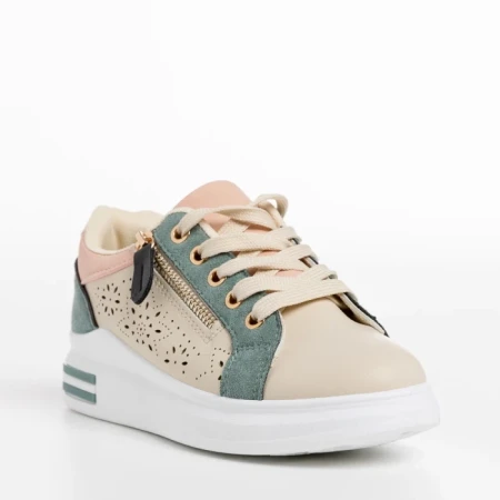 Pantofi sport copii bej din piele ecologica Teal