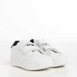 Pantofi sport copii albi cu albastru din piele ecologica Artio