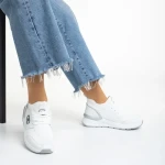 Pantofi sport dama albi din piele ecologica si material textil Nairobi