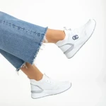 Pantofi sport dama albi din piele ecologica si material textil Nairobi