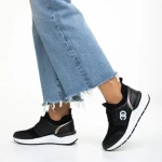 Pantofi sport dama negri din piele ecologica si material textil Nairobi