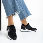 Pantofi sport dama negri din piele ecologica si material textil Nairobi