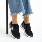 Pantofi sport dama negri din piele ecologica si material textil Nairobi