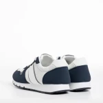 Pantofi sport barbati albi cu albastru din material textil Lorenzo
