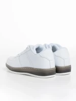 Pantofi sport copii albi cu negru din piele ecologica Carsyn