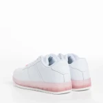 Pantofi sport copii albi cu roz din piele ecologica Carsyn