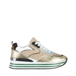 Pantofi sport dama aurii din piele ecologica si material textil Dottie