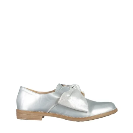 Pantofi dama argintii din piele ecologica lacuita Mitra