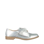 Pantofi dama argintii din piele ecologica lacuita Mitra
