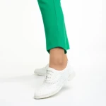 Pantofi casual dama albi din material textil Fadia