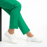 Pantofi casual dama albi din material textil Fadia