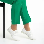 Pantofi casual dama albi din material textil Fadia